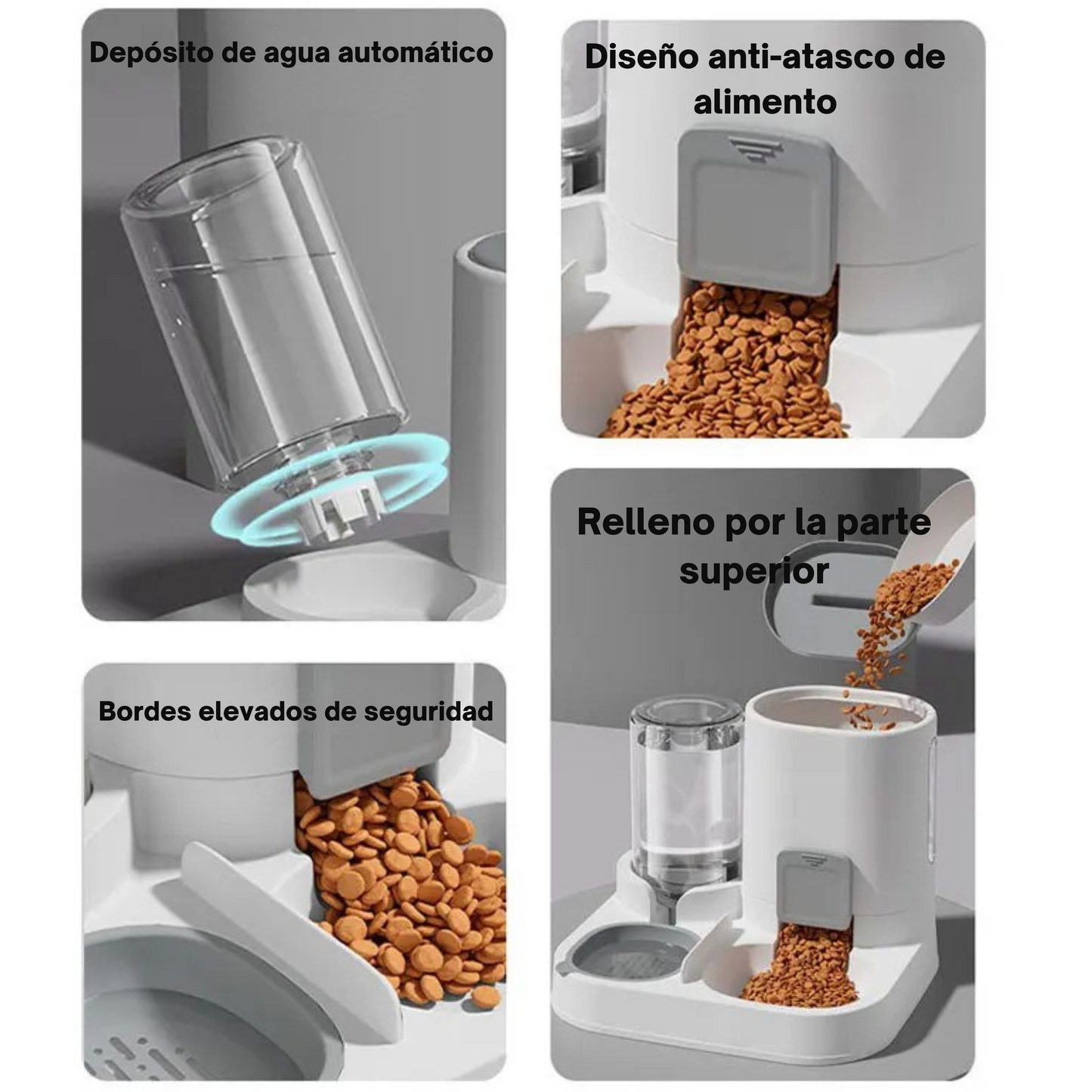 Dispensador Automático 2 en 1 para mascotas.